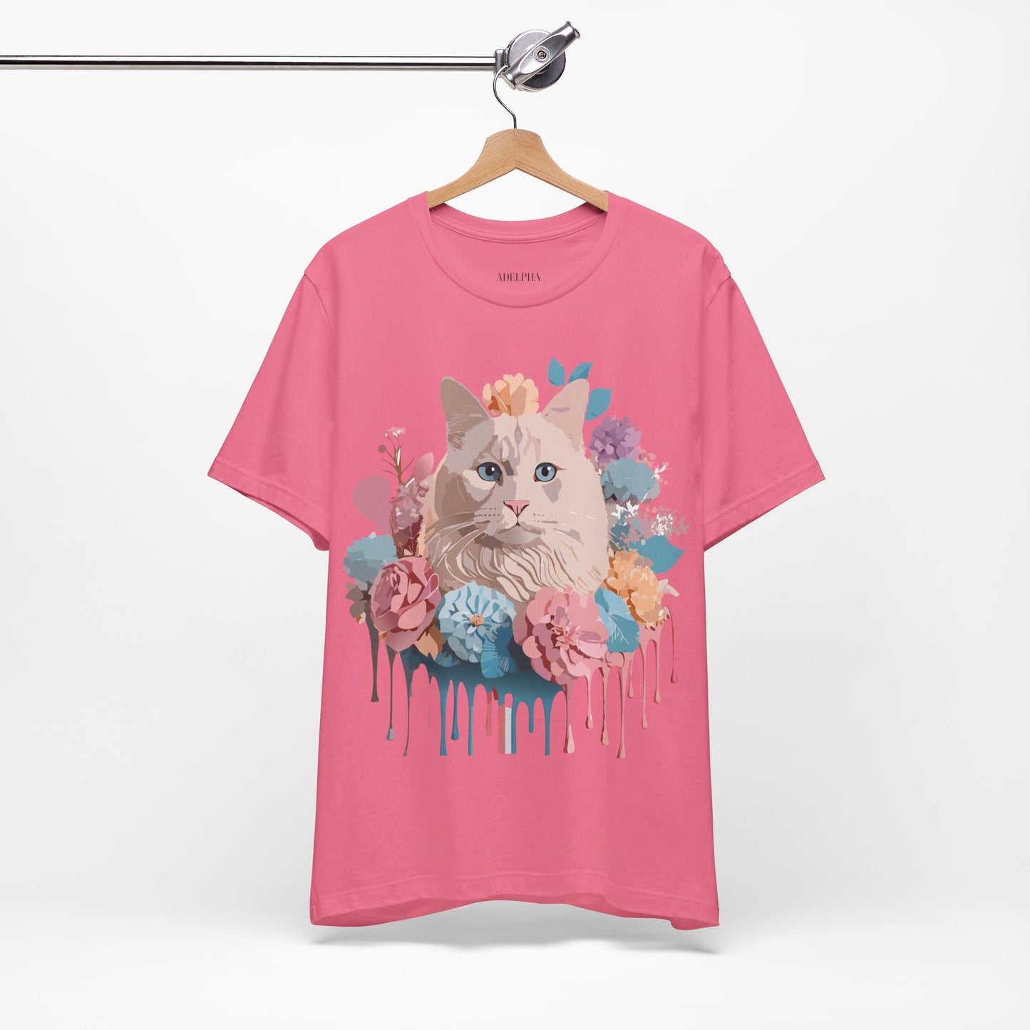 Natural Cotton Tee Shirt with Cat