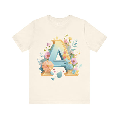 Natural Cotton Tee Shirt - Letters Collection - A Printify