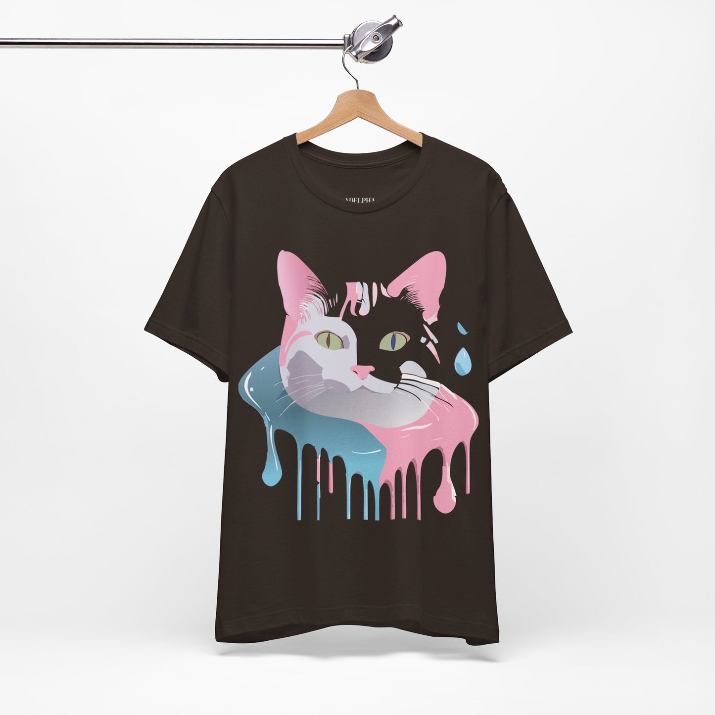 Natural Cotton Tee Shirt with Cat