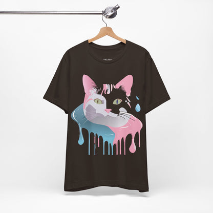 Natural Cotton Tee Shirt with Cat Printify