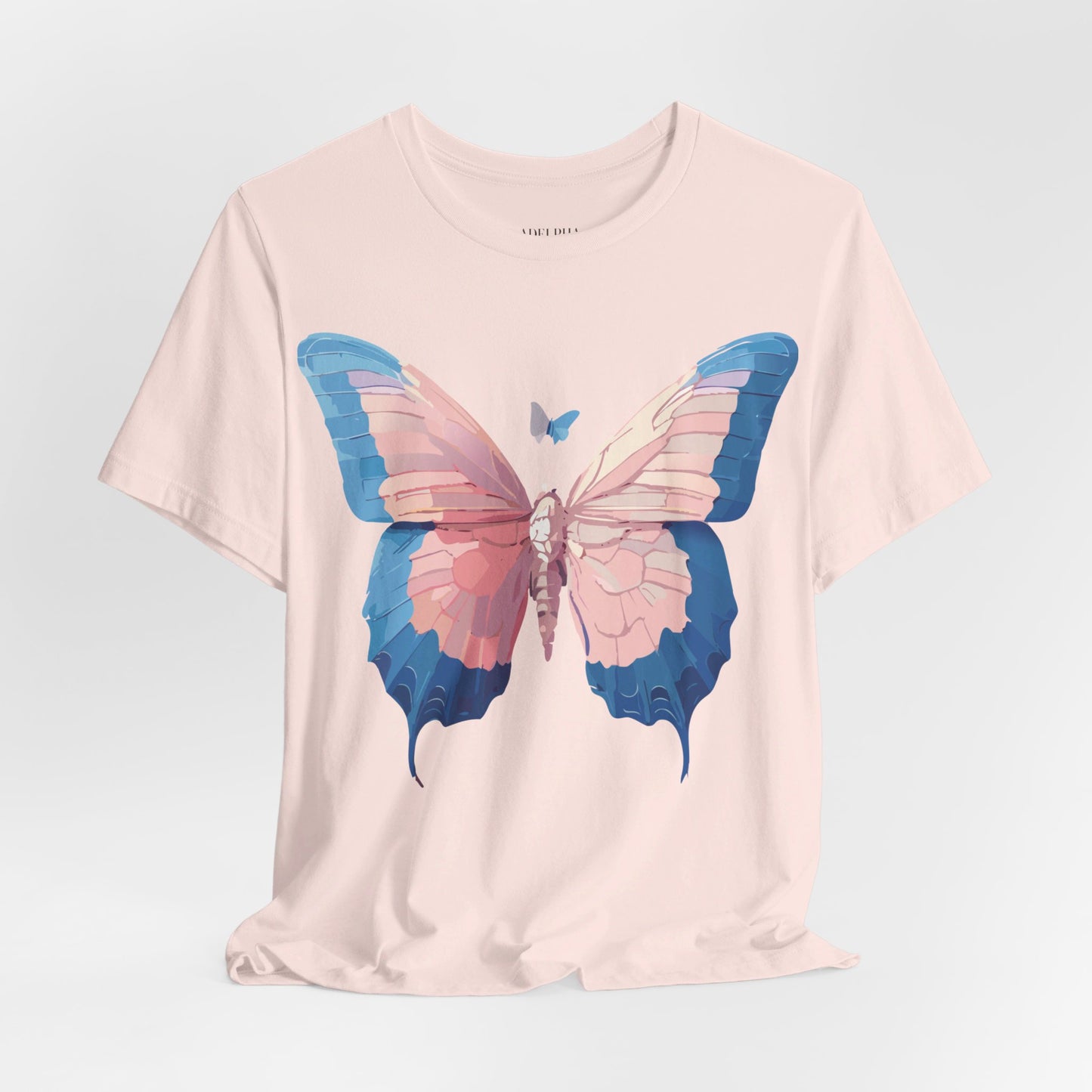 Natural Cotton Tee Shirt with Butterfly