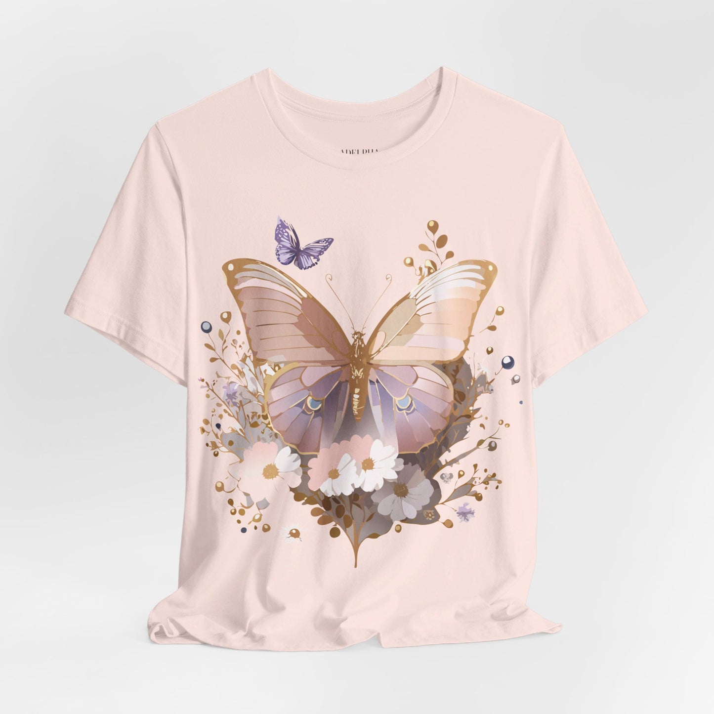 T-shirt en coton naturel avec papillon