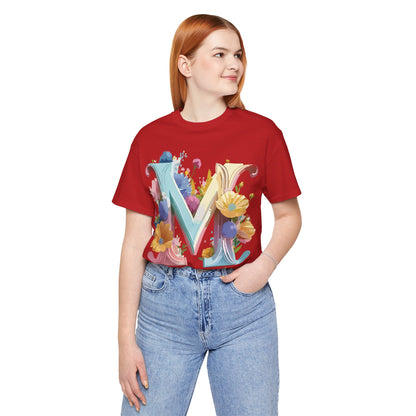 Natural Cotton Tee Shirt - Letters Collection - M Printify