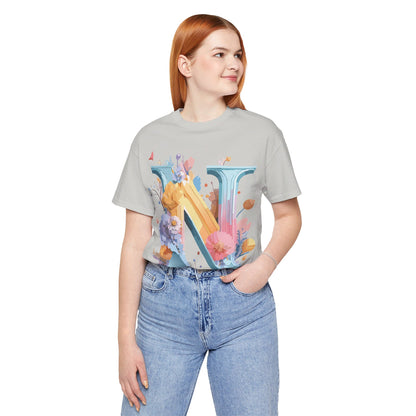 Natural Cotton Tee Shirt - Letters Collection - N Printify