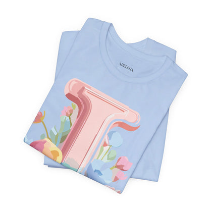 Natural Cotton Tee Shirt - Letters Collection - I Printify