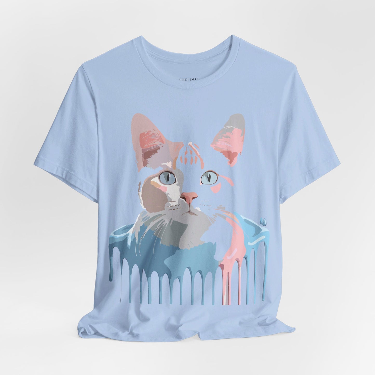 Natural Cotton Tee Shirt with Cat