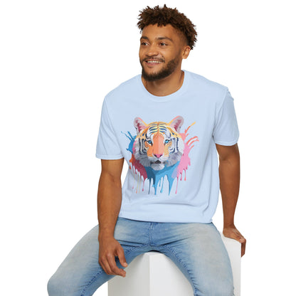 Tiger Print Unisex Softstyle T Shirt Gildan 64000 Comfort Tee