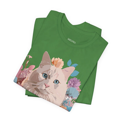 Natural Cotton Tee Shirt with Cat Printify