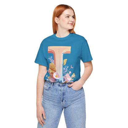 Natural Cotton Tee Shirt - Letters Collection - I Printify