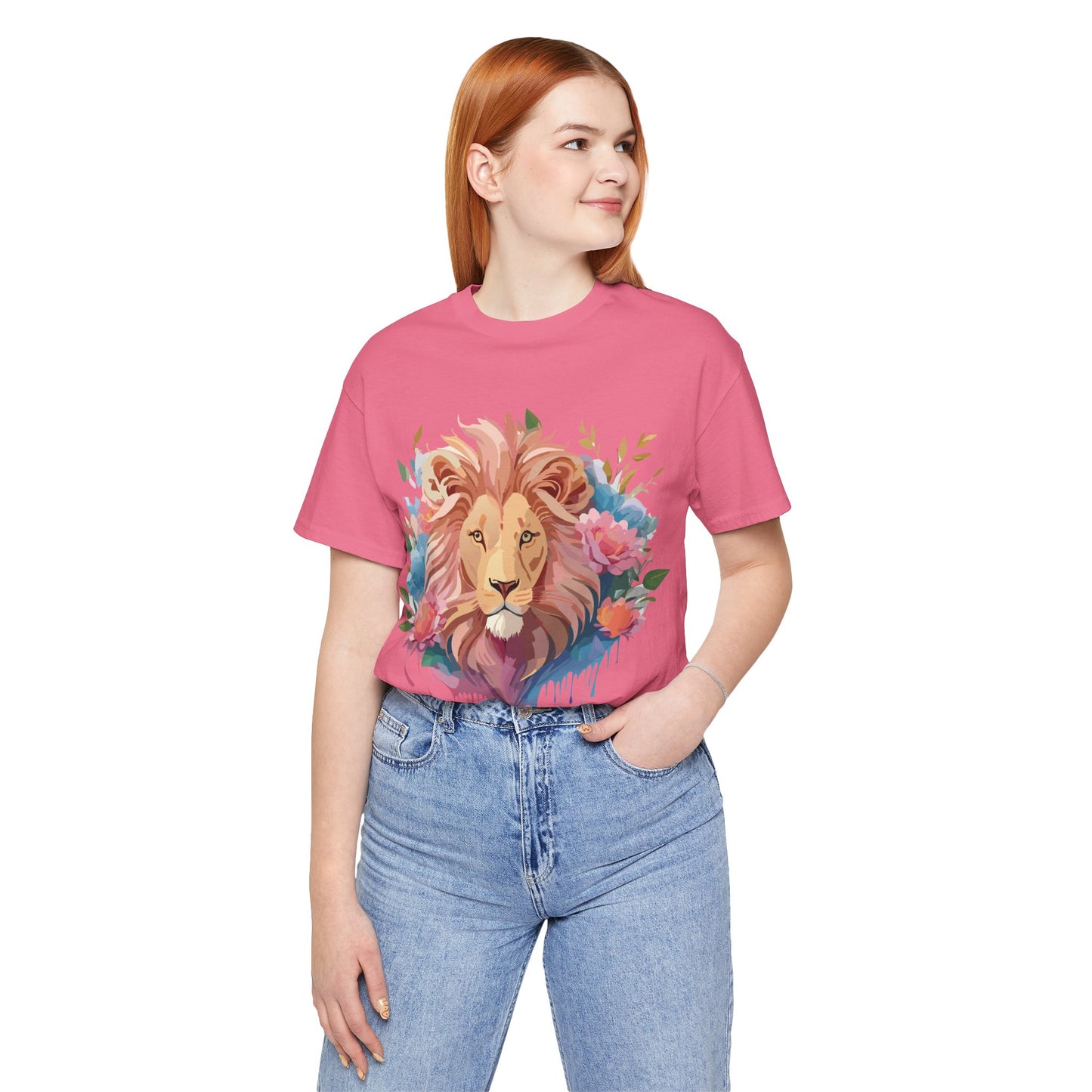 Natural Cotton Tee Shirt with Lion