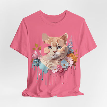 Natural Cotton Tee Shirt with Cat Printify