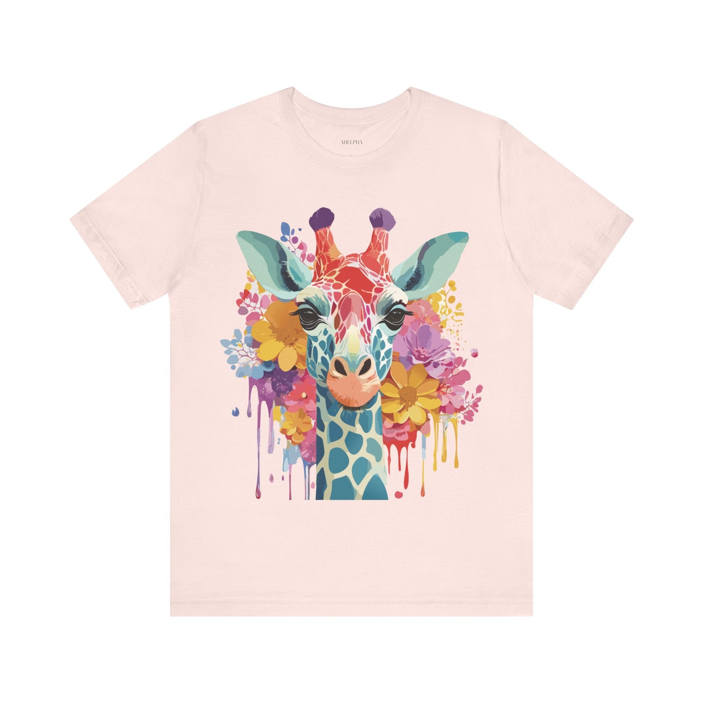 Natural Cotton Tee Shirt with Giraffe