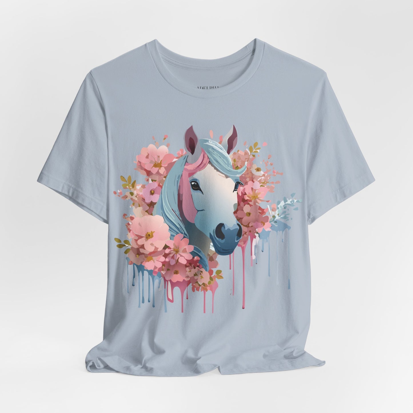 Natural Cotton Tee Shirt with Horse