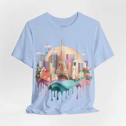 Natural Cotton Tee Shirt - Beautiful Places Collection - Paris Printify