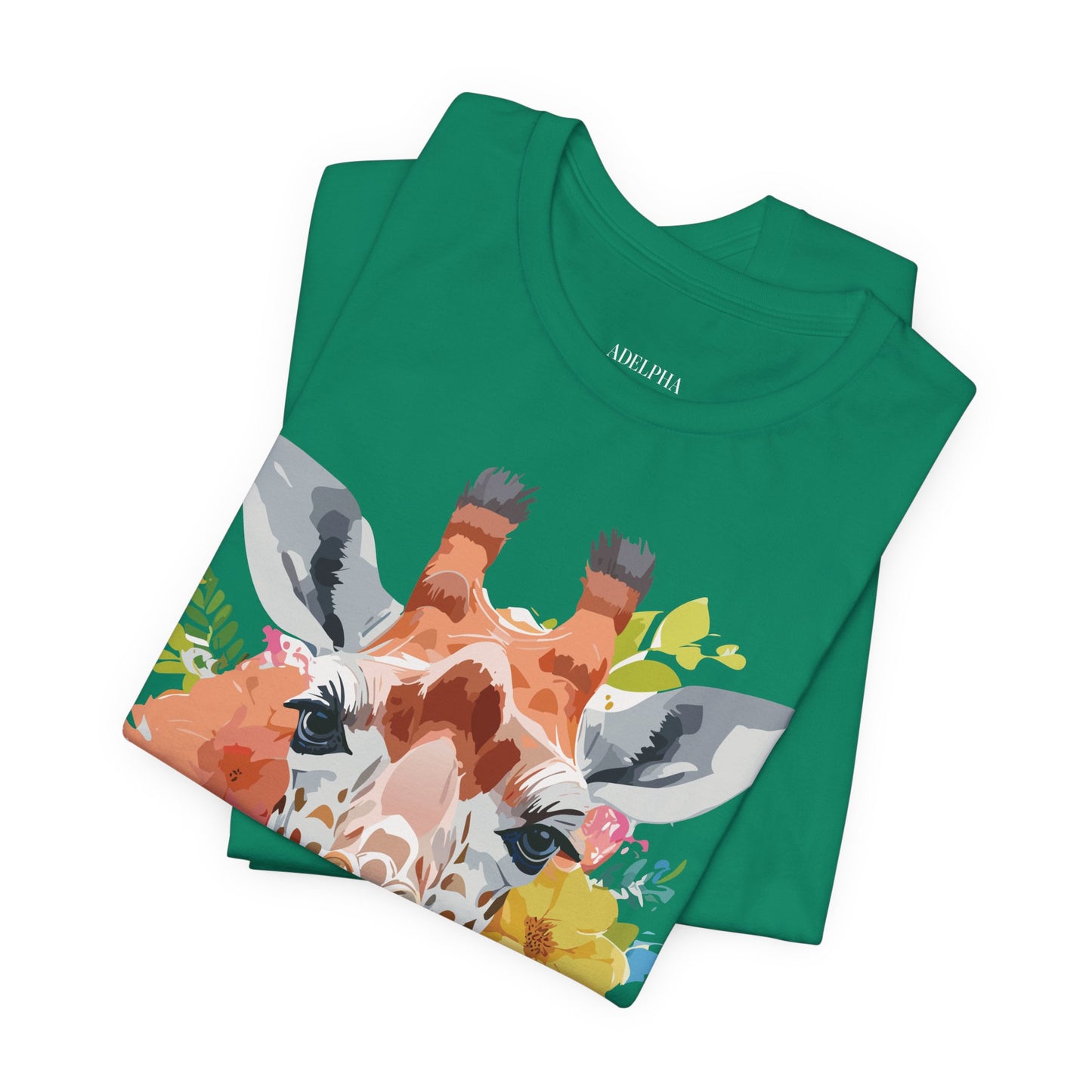 Natural Cotton Tee Shirt with Giraffe