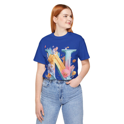 Natural Cotton Tee Shirt - Letters Collection - N Printify