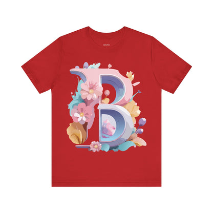 Natural Cotton Tee Shirt - Letters Collection - B Printify