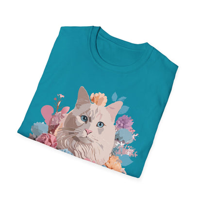 Cat Shirt Unisex Short Sleeve Cat Tee Kitten Design Gildan Softstyle 64000 Tee