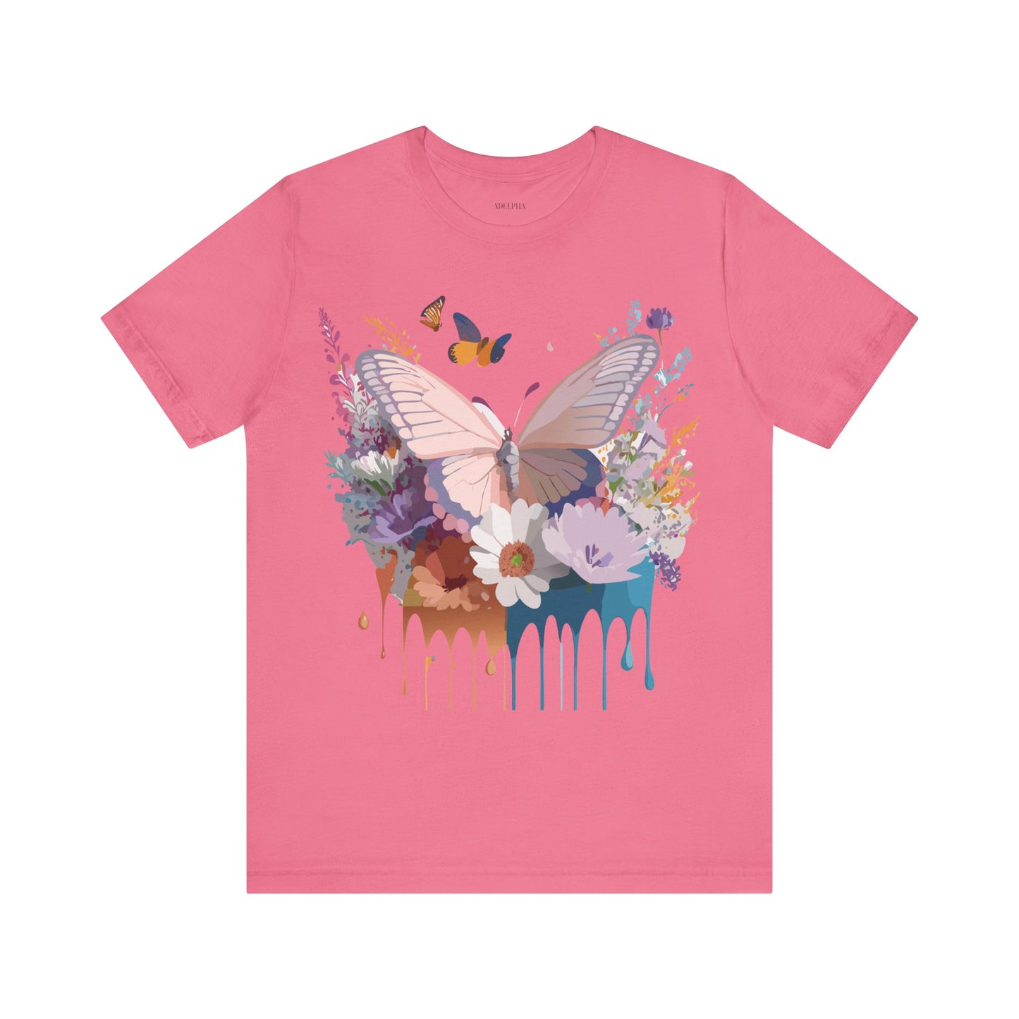 Natural Cotton Tee Shirt with Butterfly