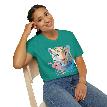Unisex Cheetah Print Gildan Softstyle 64000 Short Sleeve T Shirt