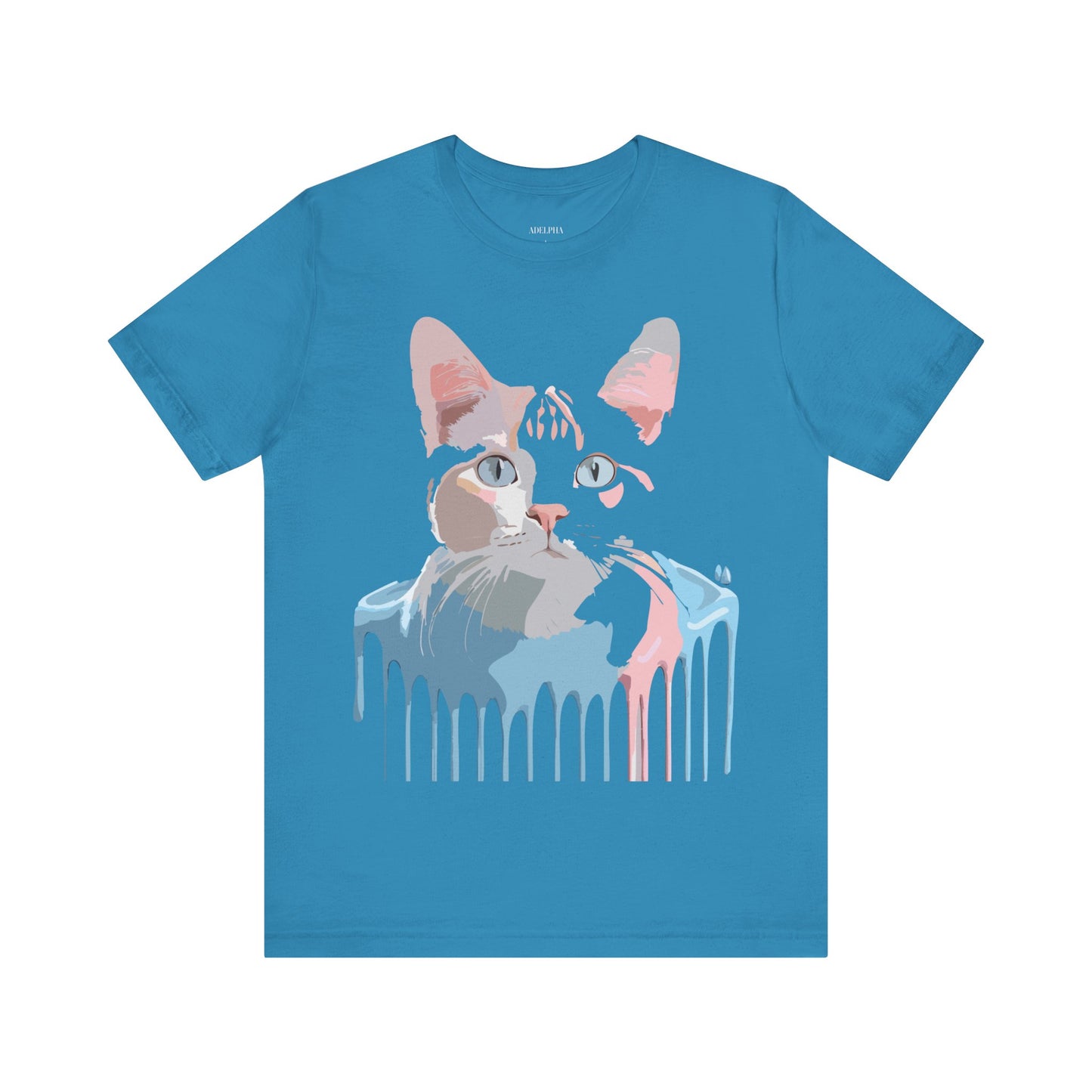 Natural Cotton Tee Shirt with Cat