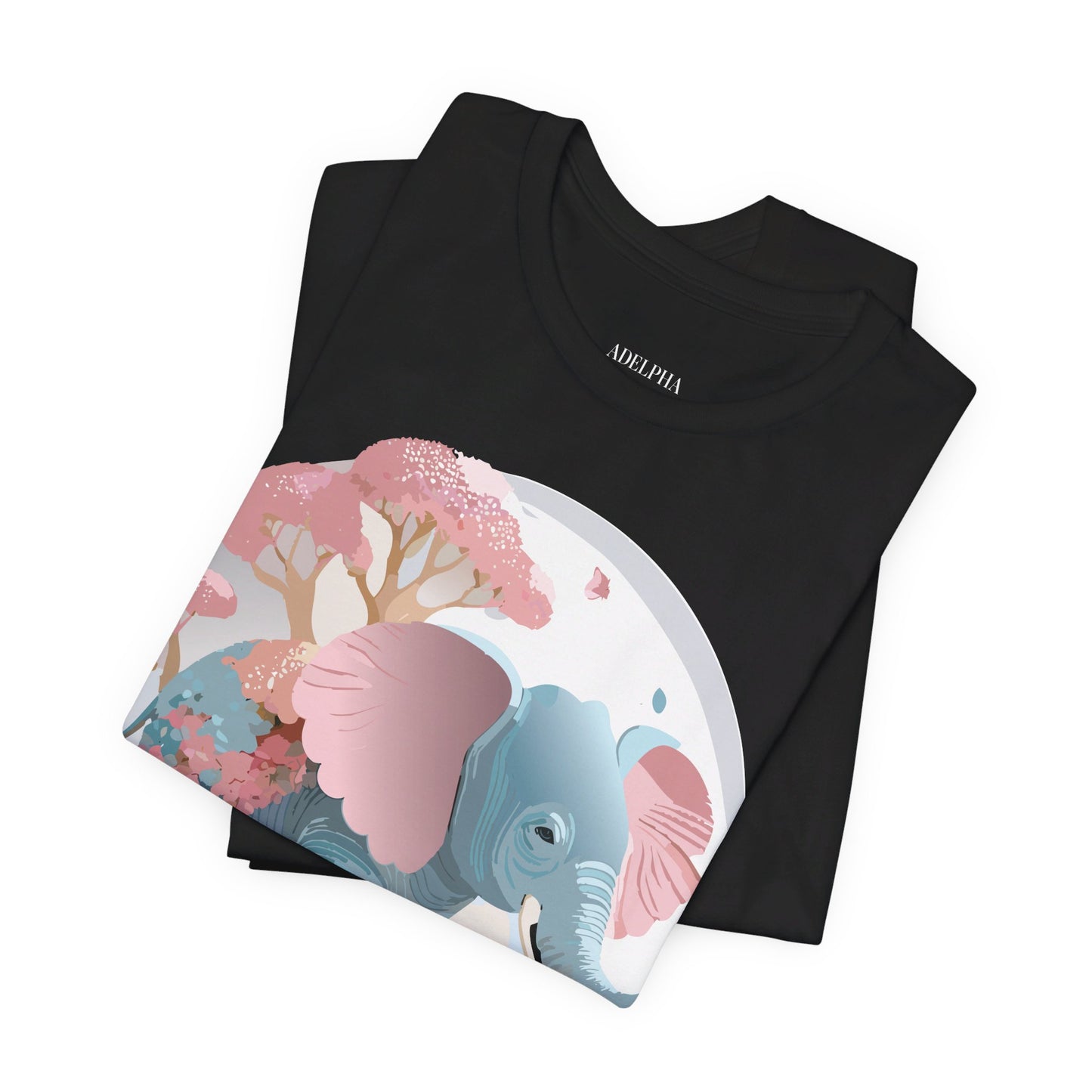 Natural Cotton Tee Shirt with Elephant