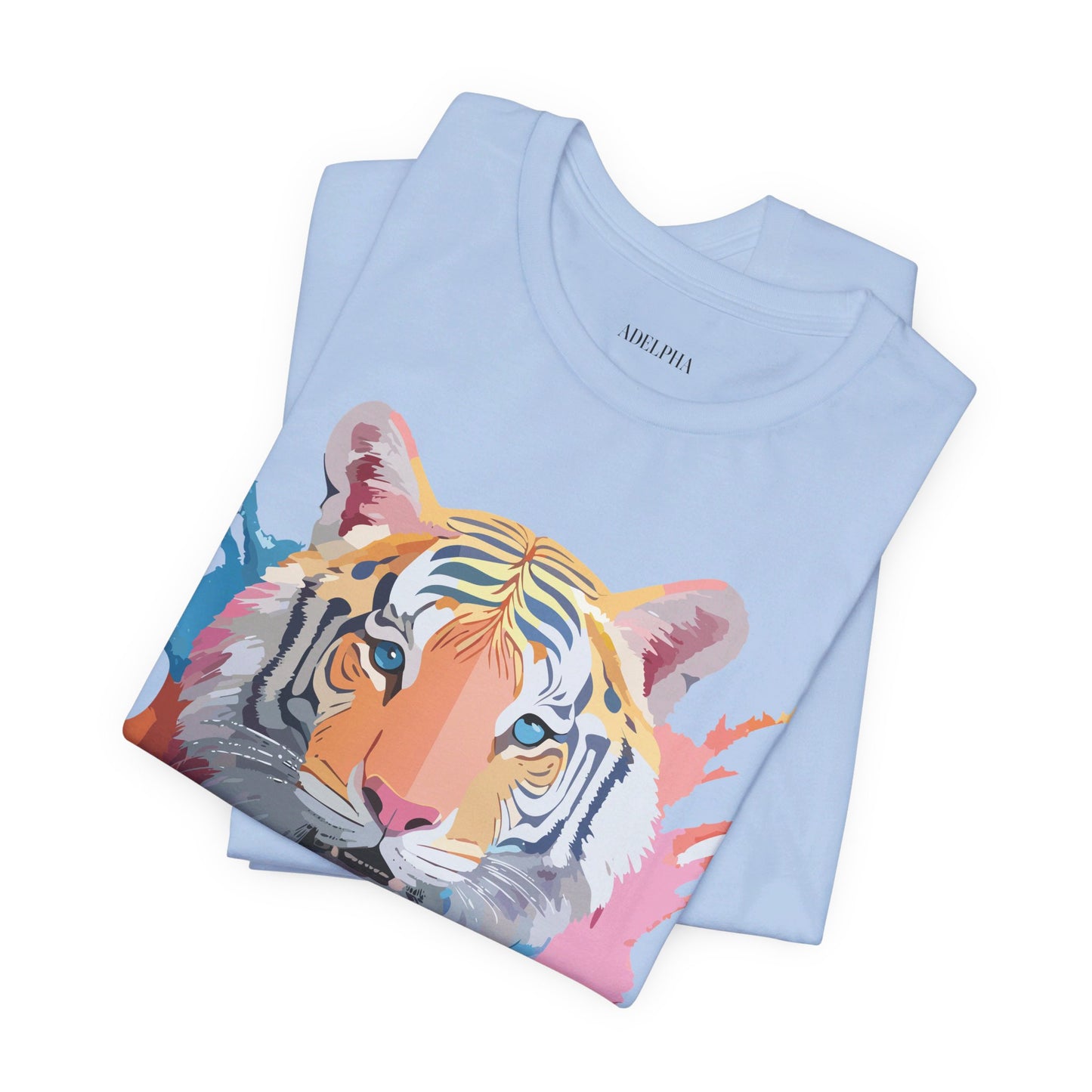 Natural Cotton Tee Shirt with Tiger