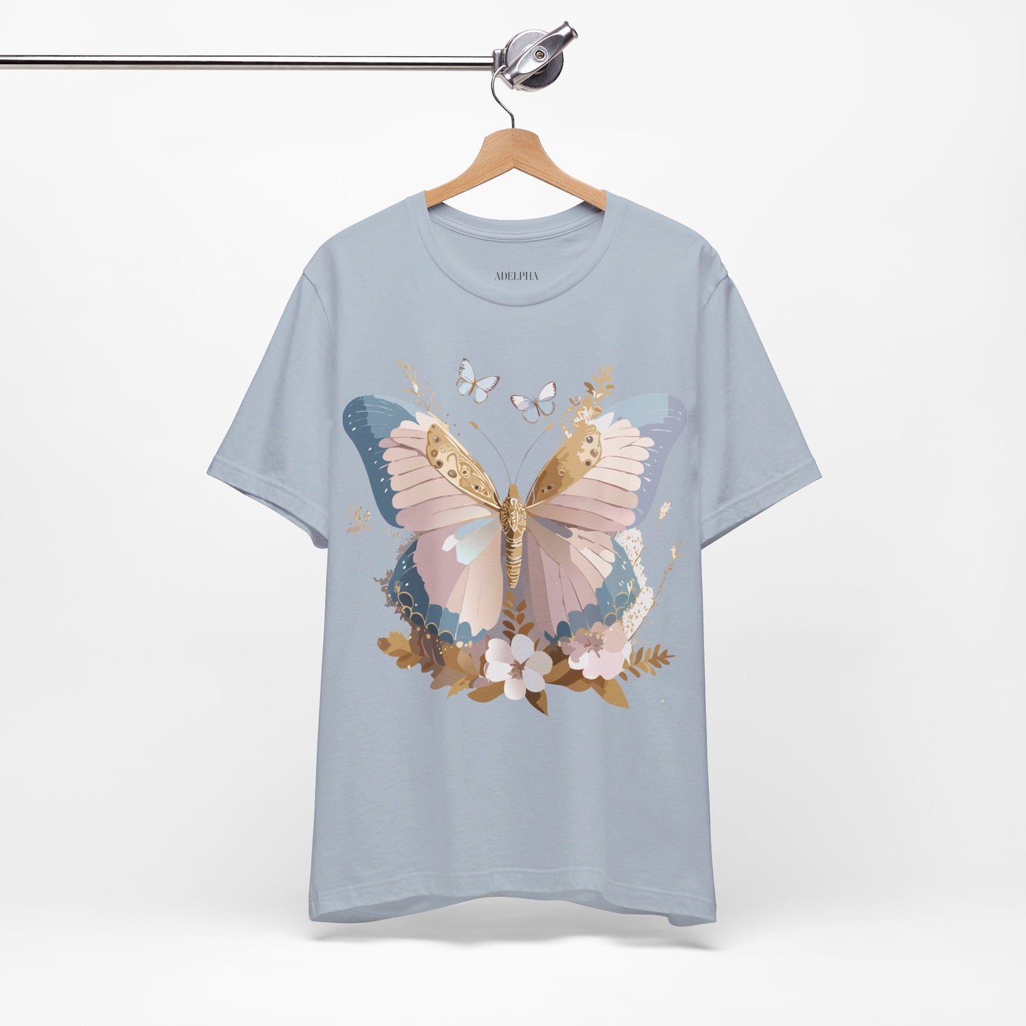 T-shirt en coton naturel avec papillon