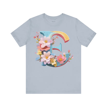 Natural Cotton Tee Shirt - Letters Collection - E Printify