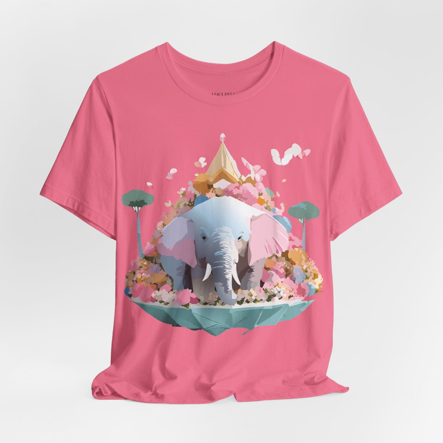 T-shirt en coton naturel avec motif éléphant