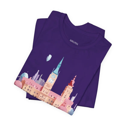 Natural Cotton Tee Shirt - Beautiful Places Collection - Prague Printify