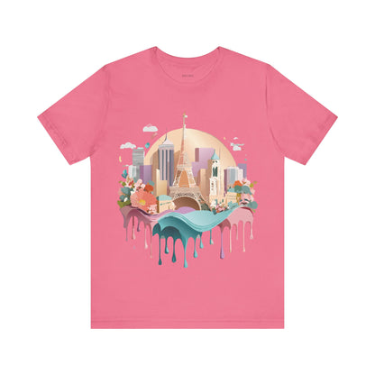 Natural Cotton Tee Shirt - Beautiful Places Collection - Paris Printify