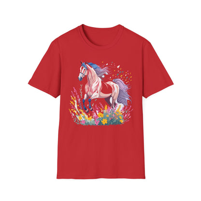 Horse Shirt Unisex Tee Animal Print Gildan Softstyle 64000 Ring Spun Cotton