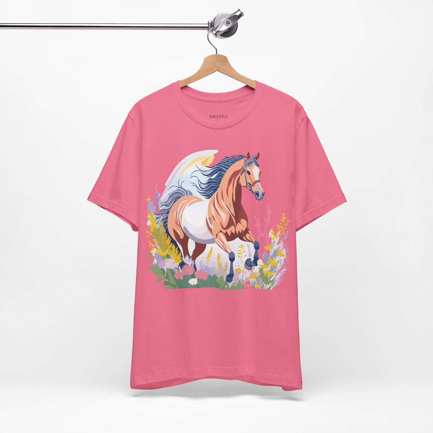 Natural Cotton Tee Shirt with Horse