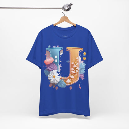 Natural Cotton Tee Shirt - Letters Collection - U Printify