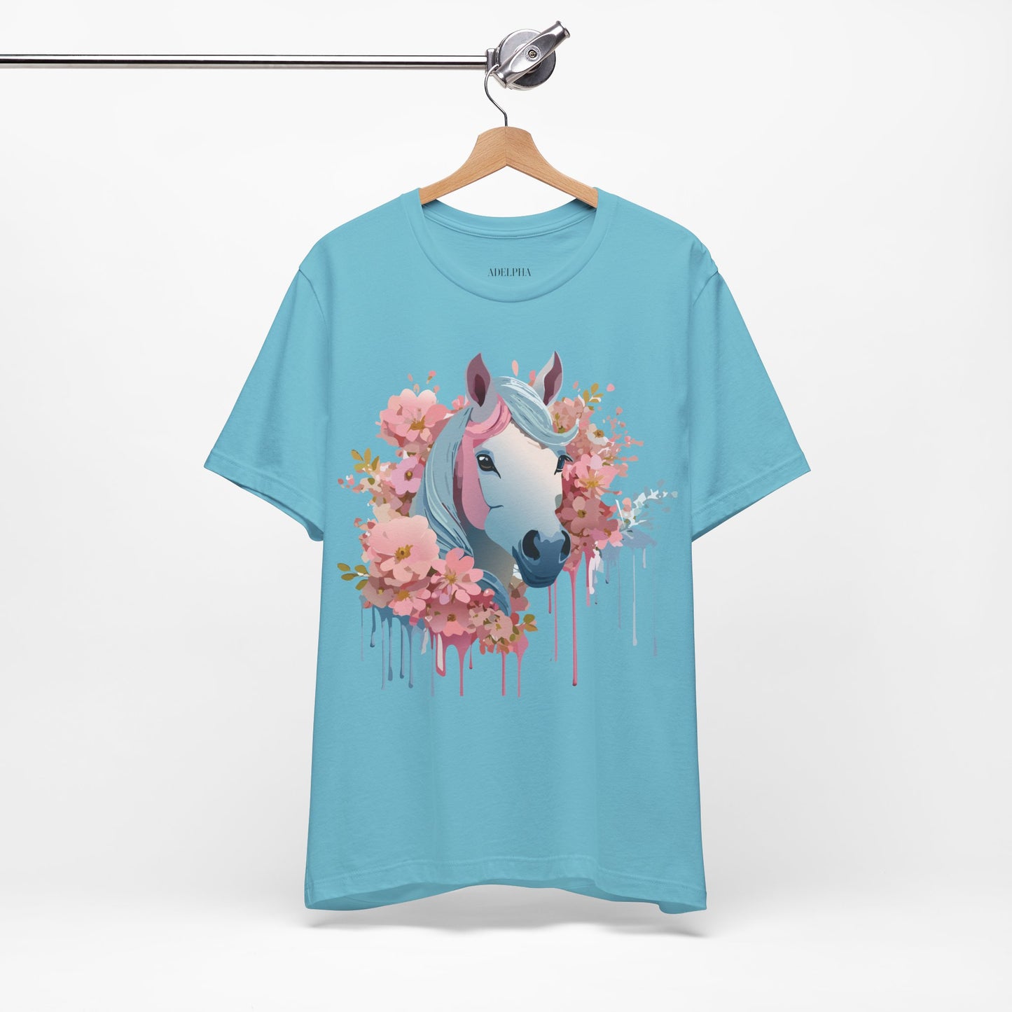 Natural Cotton Tee Shirt with Horse