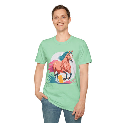 Unisex Horse Shirt Tee Gildan Softstyle 64000 Premium Ringspun Cotton