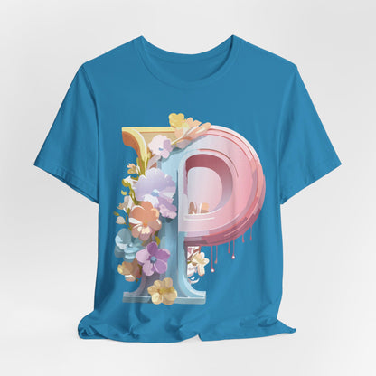 Natural Cotton Tee Shirt - Letters Collection - P Printify