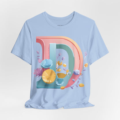 Natural Cotton Tee Shirt - Letters Collection - D Printify