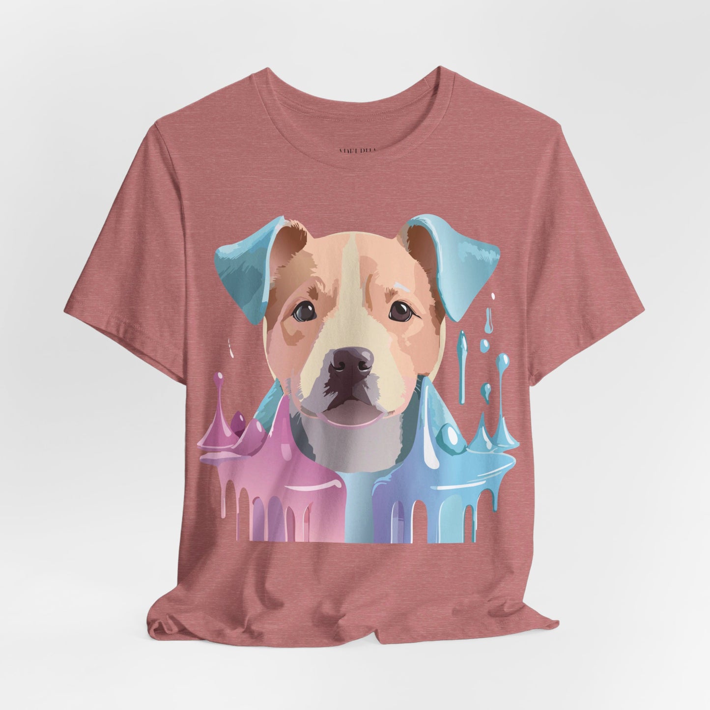 Natural Cotton Tee Shirt with Dog