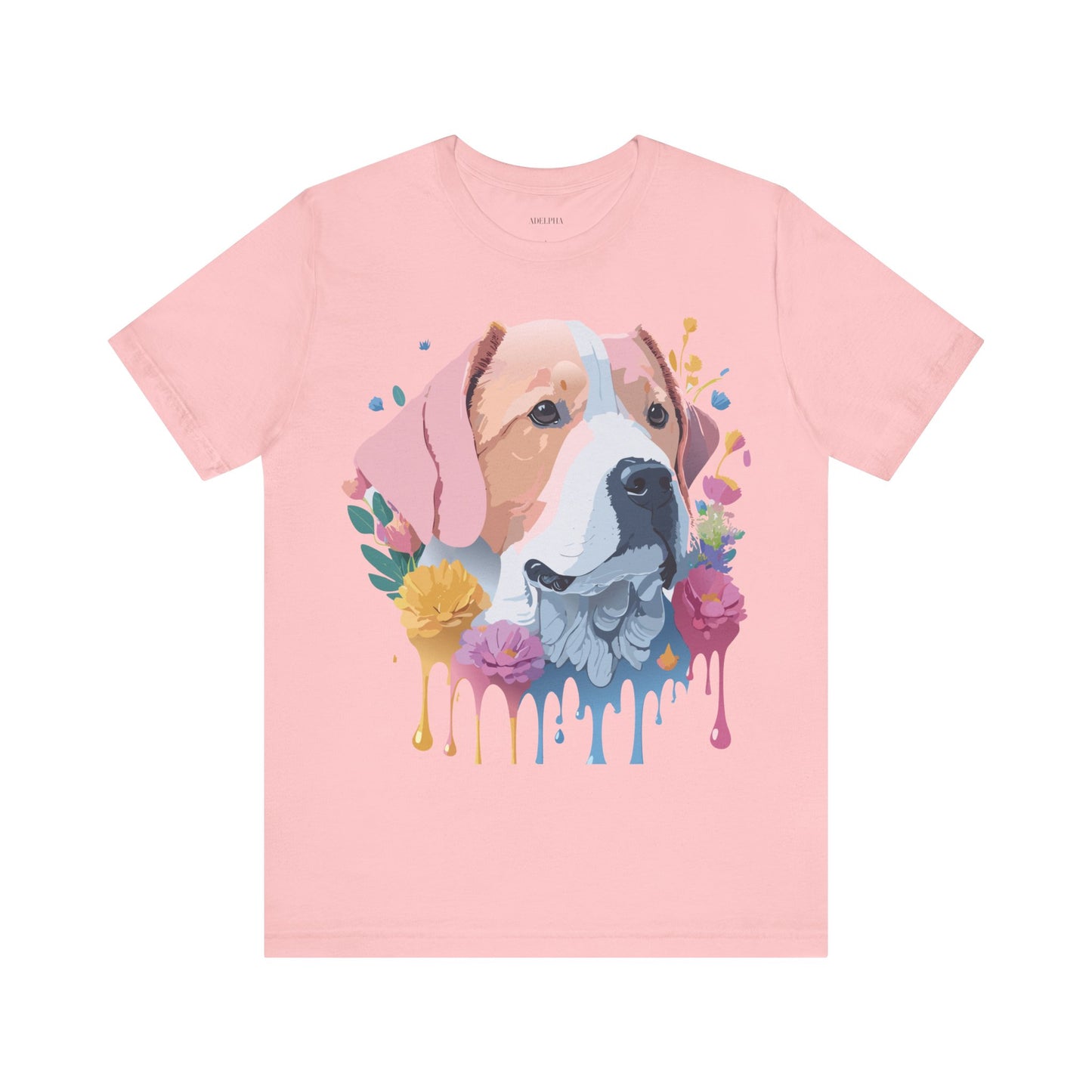 Natural Cotton Tee Shirt with Dog