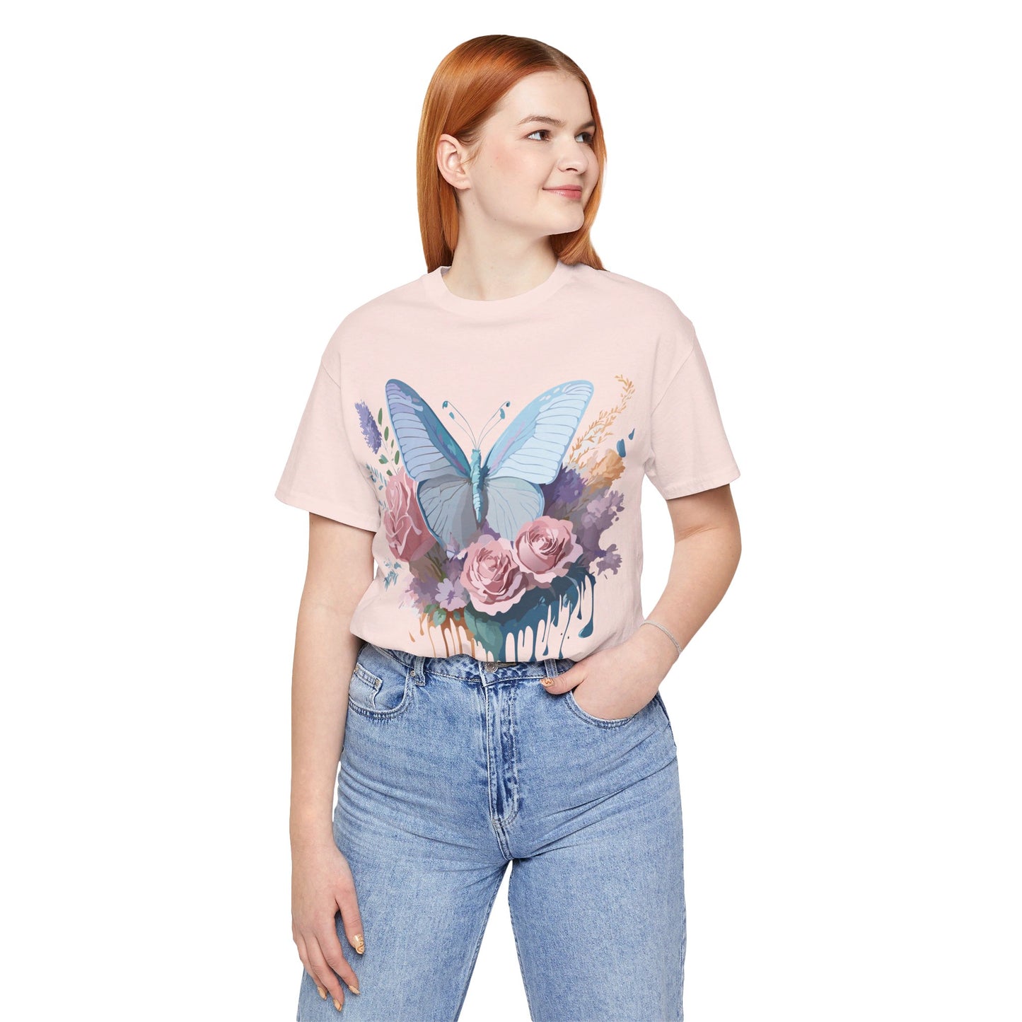 T-shirt en coton naturel avec papillon