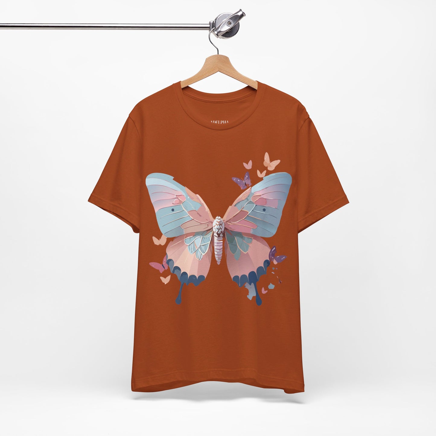 T-shirt en coton naturel avec papillon