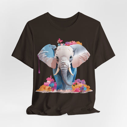 Natural Cotton Tee Shirt with Elephant Printify