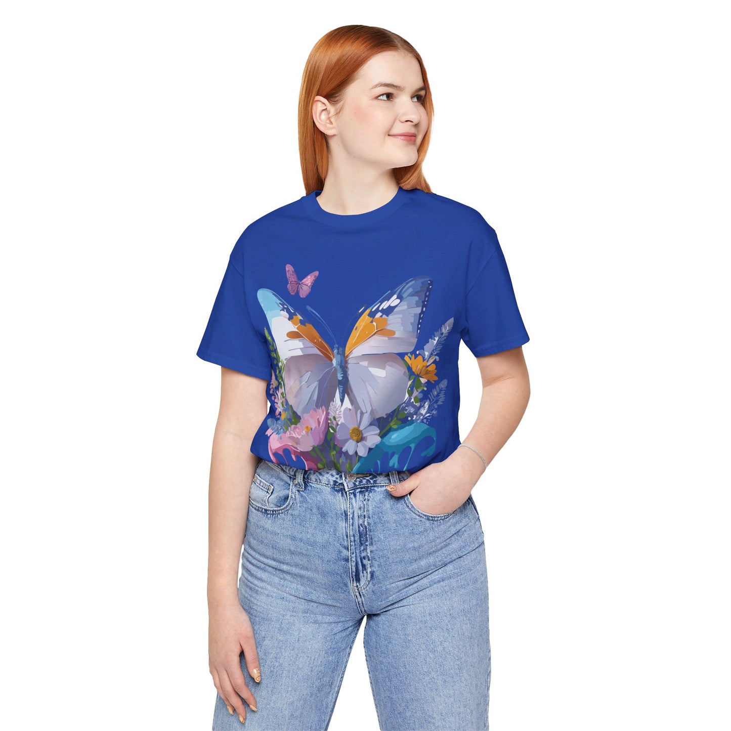 T-shirt en coton naturel avec papillon