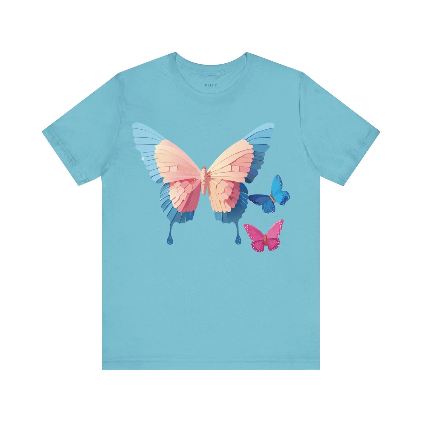 Natural Cotton Tee Shirt with Butterfly