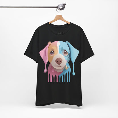 Natural Cotton Tee Shirt with Dog Printify
