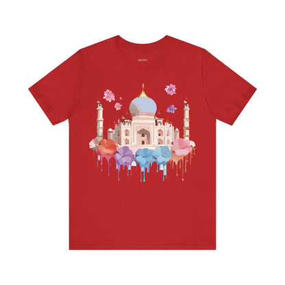 Natural Cotton Tee Shirt - Taj Mahal, India Printify
