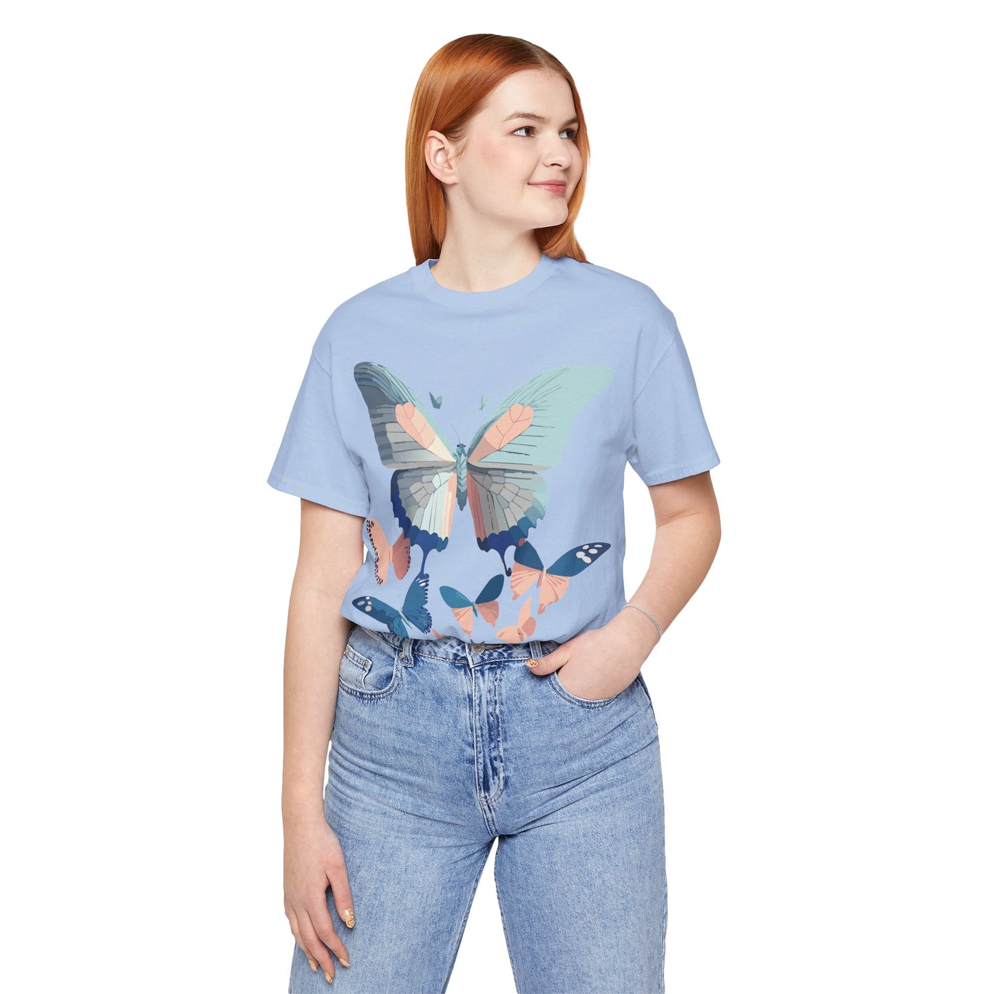 T-Shirt aus natürlicher Baumwolle mit Schmetterling