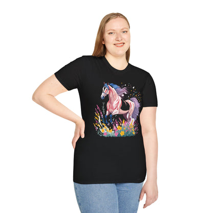 Horse Shirt Unisex Tee Animal Print Gildan Softstyle 64000 Ring Spun Cotton